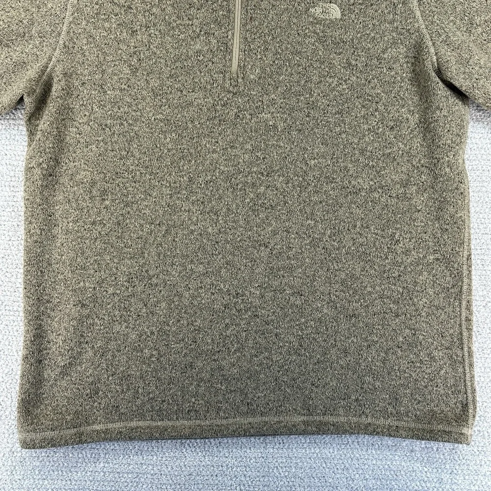 North Face Jacket Mens XL Brown Pockets 1/4 Zip Fleece Sweater Outdoor Hike - Picture 5 of 16